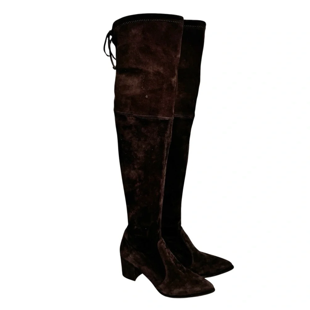 Stuart Weitzman Thighland Over the Knee Stretch Suede Cola Brown size 5